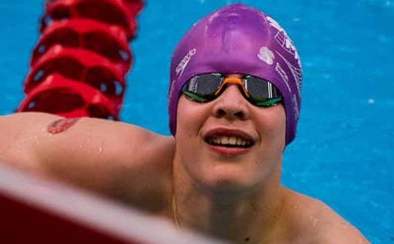 A GASC swimmer in the pool